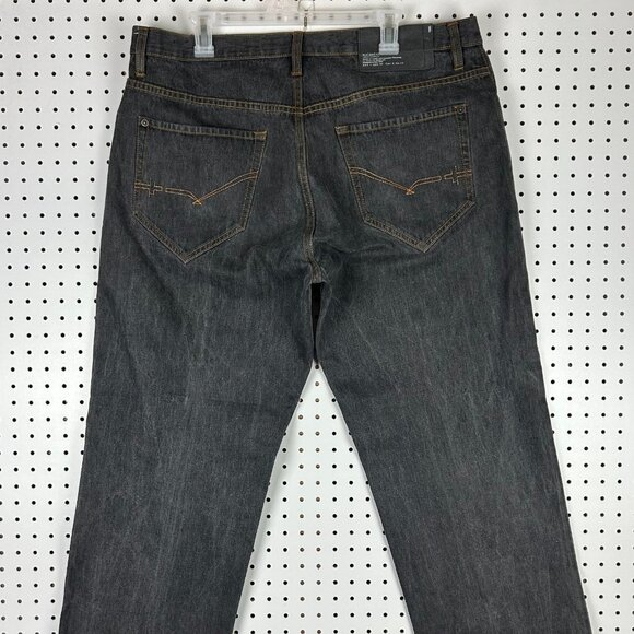 Rocawear Black Goth Baggy Jeans 40x30 Gold Stitched Loose Fit 90s Hip Hop Skate - Picture 2 of 7